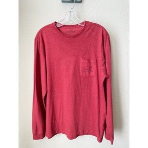 Vineyard Vines Men's Size Medium Red Logo Graphic Print Long Sleeve T-Shirt